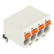 WAGO - Leiterplattensteckverbinder 1-Leiter-THT-Federleiste 2092-1378 CAGE CLAMP,lichtgrau − 100 Stück