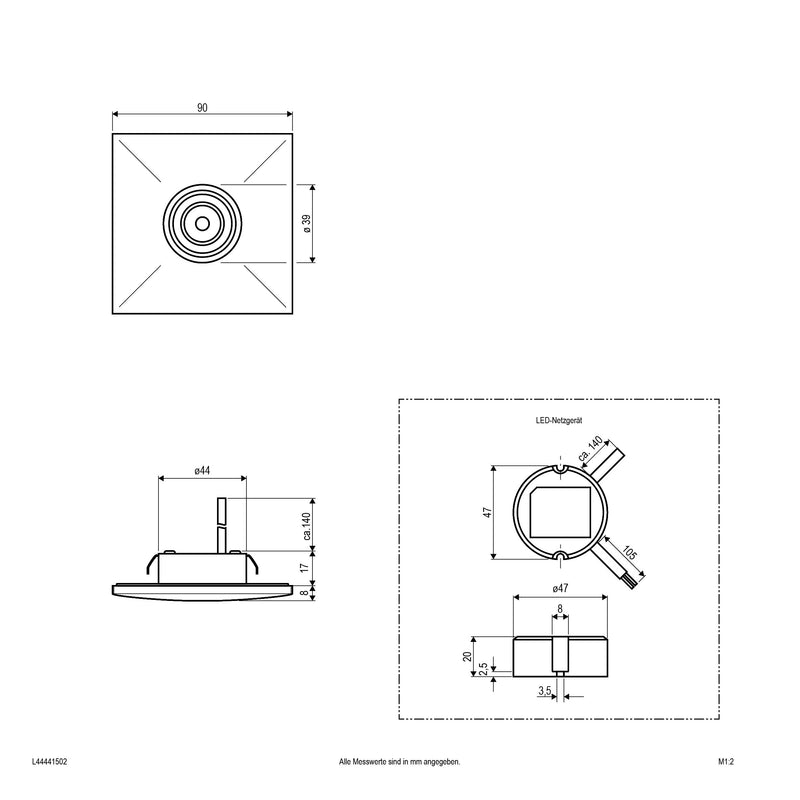 EVN Lichttechnik - Downlight/Strahler/Flutlicht LED-Deckeneinbauleuchte L44441502