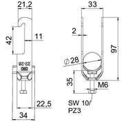 OBO Bettermann - Bügelschelle BS-W1-K-28 A2 22-28mm − 50 Stück