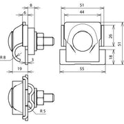 DEHN - Verbinder für Blitzschutz Fangstangenklemme FSK2X81016FRM10X50AL D=16mm, Al,8-10mm
