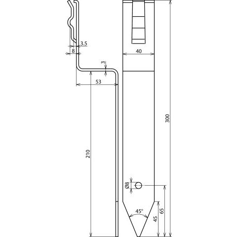 DEHN - Zubehör/Ersatzteile für Erdung und Blitzschutz Abstandshalter AH FE RF V G L300mm St/tZn gewink