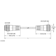 Turck - Rundsteckverbinder, feldkonfektionierbar (Industriesteckverbinder) Versorgungsleitung RSM RKM 46-2M PVC