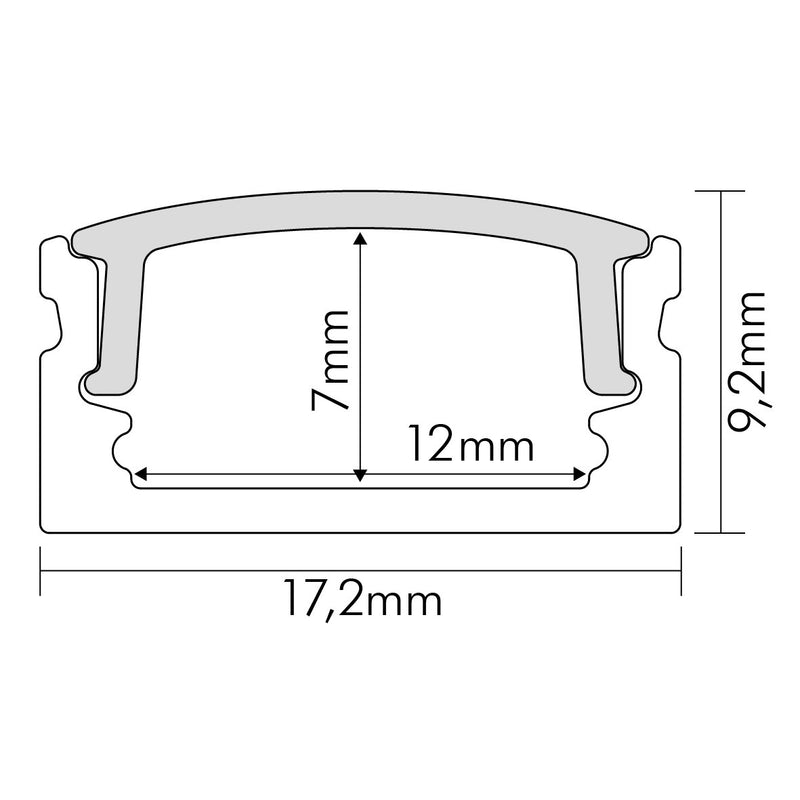 Nobile - Zubehör/Ersatzteile für Lichtschlauch/-band Alu U-Profil 2m 5011146801 Abdeckung opal − 1 Stück