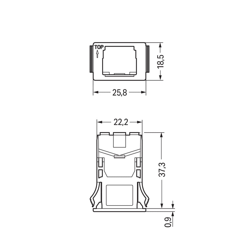 WAGO - Zubehör/Ersatzteile für steckbare Gebäudeinstallation Snap-In-Rahmen 770-317 2-pol.,1,0 3,0mm,sw − 100 Stück