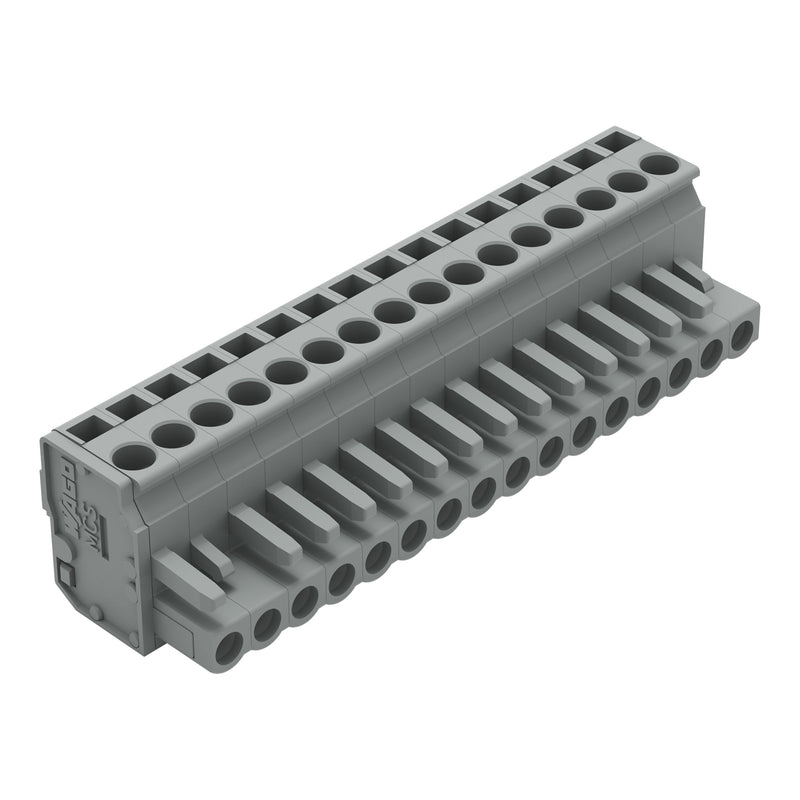 WAGO - Kabelsteckverbinder für Leiterplattensteckverbinder 1-Leiter Federleiste 232-216/026-000 CAGECLAMP 2,5mm²,gr − 25 Stück