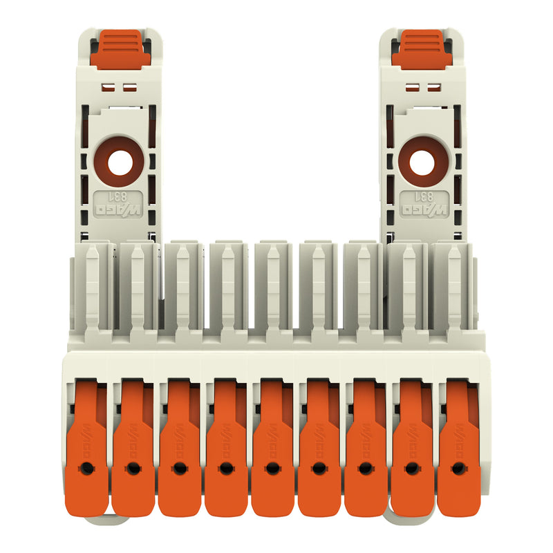 WAGO GmbH & Co. KG - Ein- und mehrpolige Klemmenleiste 1-Leiter-Federleiste 831-1109/306-000 Push-inCAGECLAMP,lgr − 6 Stück