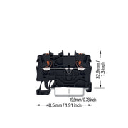 WAGO GmbH & Co. KG - Durchgangs-Reihenklemme 2-Leiter-Durchgangsklemme 2202-1205 2,5mm²,schwarz − 100 Stück