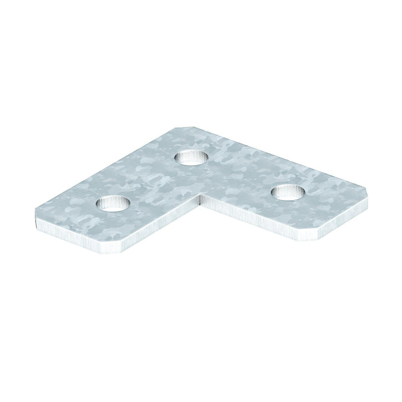OBO Bettermann - Verbinder für Stiel/Profilschiene Verbindungsplatte L-Form GMS 3 VP L FT 90x90x40x5, St, FT − 10 Stück