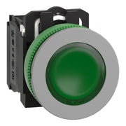 Schneider Electric - Drucktaster, Komplettgerät Leuchtdrucktaster XB5FW33M5C0 grün,30mm,230V,1S+1Ö