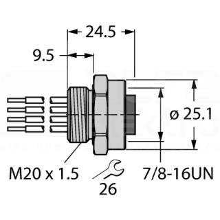 Turck - Zubehör/Ersatzteile für Niederspannungs-Schalttechnik Einbauflansch RKFV49-0.3M#6603584