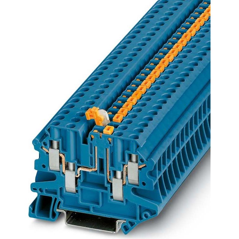 Phoenix Contact - Trenn- und Messtrenn-Reihenklemme Durchgangsreihenklemme UT4-QUATTRO-MT P/PBU − 50 Stück
