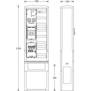 uesa - Zähler-Komplettschrank Zähleranschlußsäule ZAS-S-1-1VF TEN 2100x590x320mm