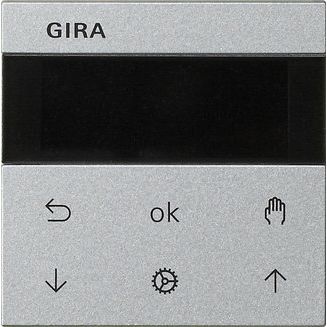 Gira - Bedienelement intelligent Bedienaufsatz alu 536626 Jalousie+Schaltuhr