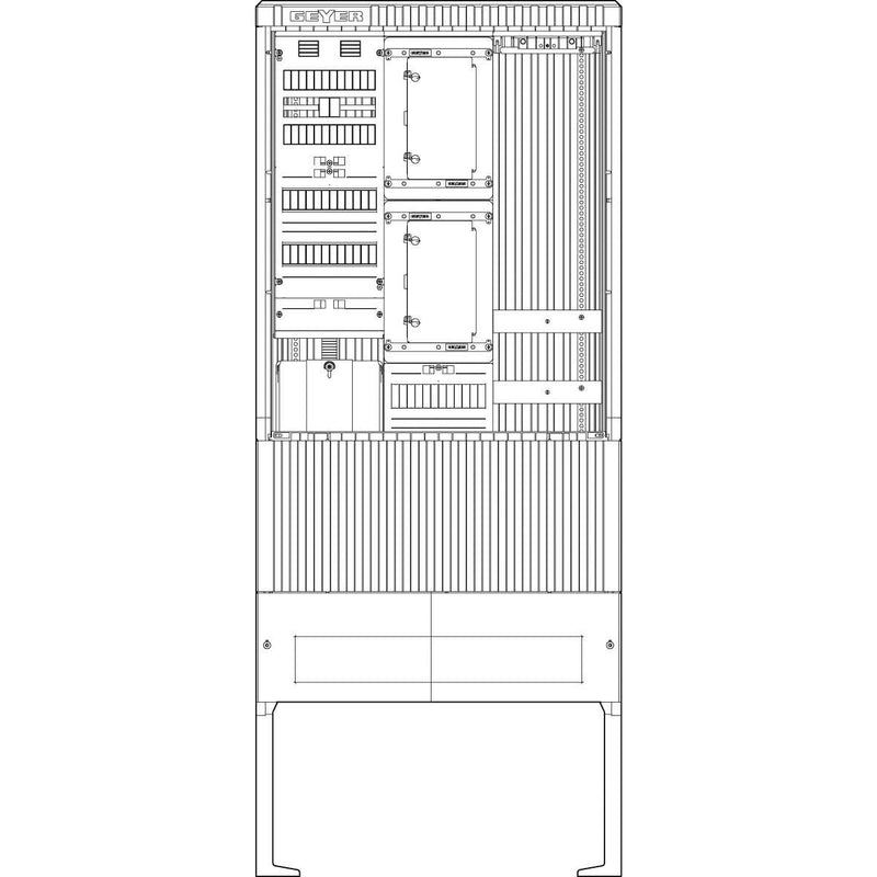 ABN - Zähler-Komplettschrank Zähleranschlusssäule SZ207ZL2403A 2 ZPAPZ Leerpl. 4pol