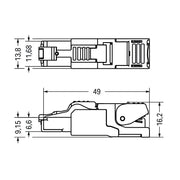 WAGO - Modularer Steckverbinder PROFINET-Stecker RJ-45 750-977/000-013 Cat. 6A