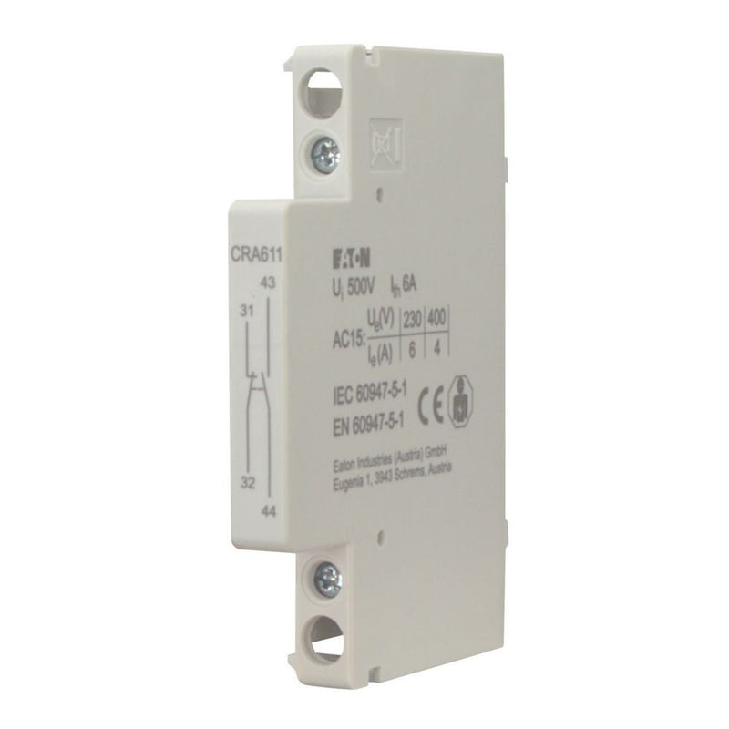 Eaton - Zusatzeinrichtung für Reiheneinbaugeräte Hilfsschalter, 6A, 1S+1Ö CRA611