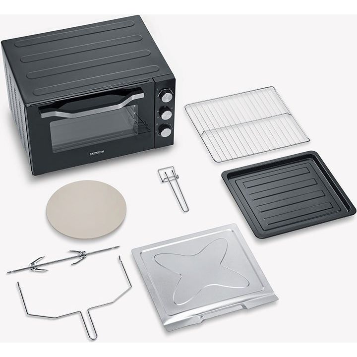 Severin - Tischbackofen/Backgrill Toastofen XXL TO 2073 sw/eds-geb. 2200W,60l