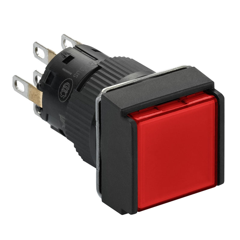 Schneider Electric - Drucktaster, Komplettgerät Leuchtdrucktaster, rot XB6ECF4B2P o. Rastung, 24V, 2W − 5 Stück