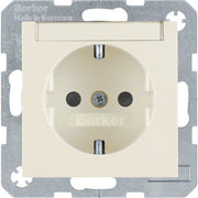 Berker - Steckdose SCHUKO-Steckdose ws/gl 47498982 m.Beschriftungsfeld