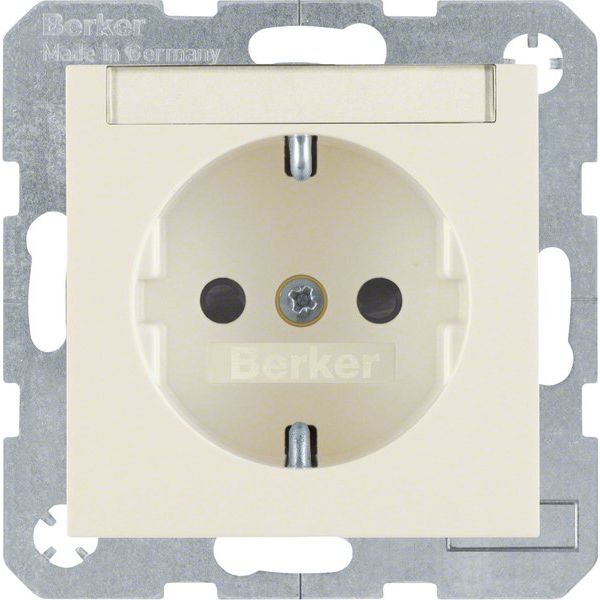 Berker - Steckdose SCHUKO-Steckdose ws/gl 47498982 m.Beschriftungsfeld