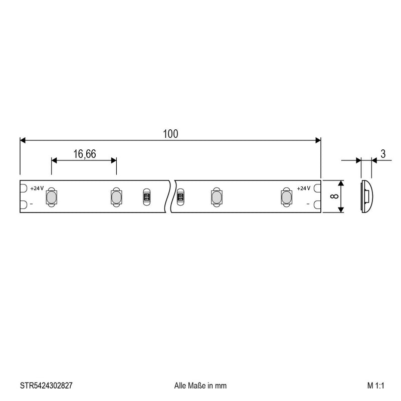 EVN Lichttechnik - Lichtschlauch/-band LED-Strip 24V STR5424302827 5m 2700K