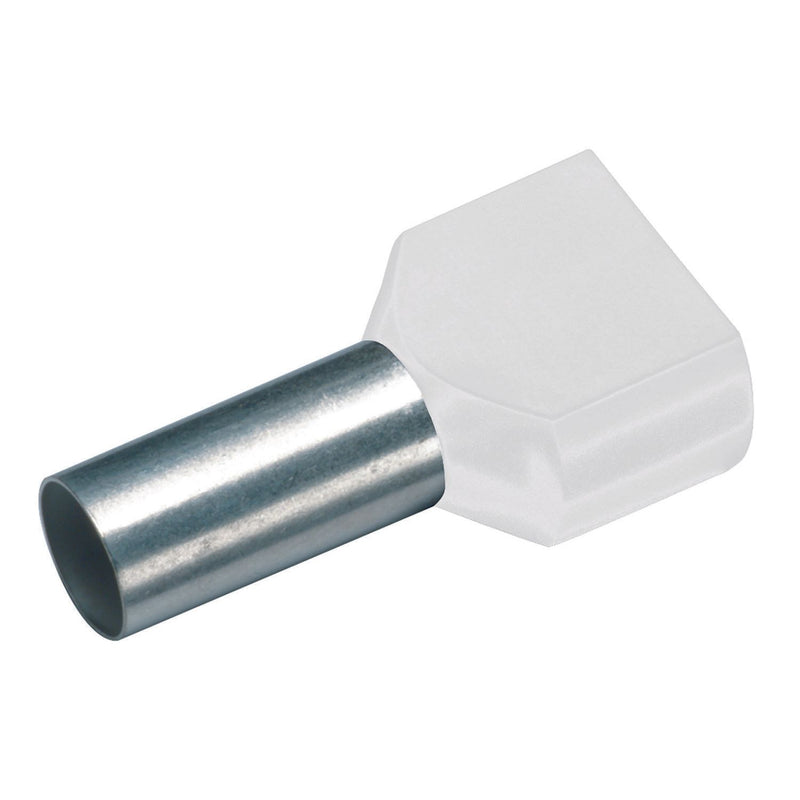 Cimco Werkzeuge - Aderendhülse Isol. Twin-Aderendhülse 187734 2x0,75mm²x10mm,weiß − 100 Stück