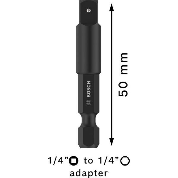 Bosch - Verlängerung für Steckschlüssel-Einsätze, Steckschlüssel, Knarren PRO Socket Adapter mit 2608551109 Stiftverbindung 1/4
