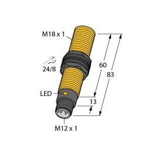 Turck - Kapazitiver Näherungsschalter Sensor BC5S18RP4XH1141/S250 kapazitiv − 1 Stück
