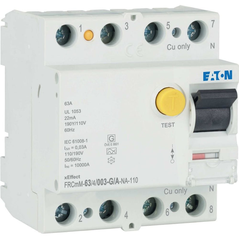 Eaton - Fehlerstrom-Schutzschalter FI-Schalter FRCMM63/4/003GANA110 63A 4pol 30mA