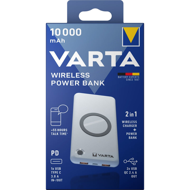 Varta Cons.Varta - Universal-Ladegerät Wireless Power Bank 57913 10000mA+Ladekabel