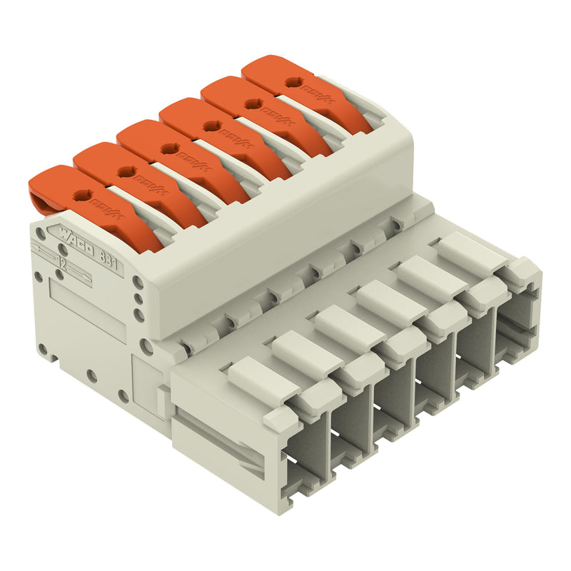 WAGO GmbH & Co. KG - Ein- und mehrpolige Klemmenleiste 1-Leiter-Stiftleiste 831-1206 Push-inCAGECLAMP,lgr − 24 Stück