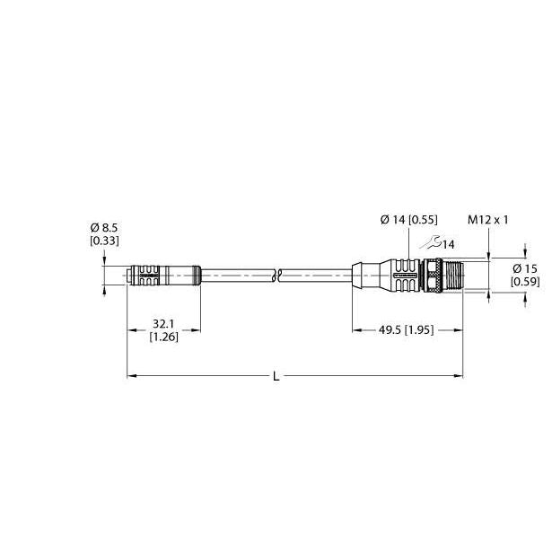 Turck - Konfektioniertes Sensor-Aktor-Kabel Aktuator- u. Sensorleitung PKG4.5S2RSW4.5T/TEL PVC