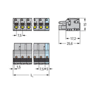 WAGO - Kabelsteckverbinder für Leiterplattensteckverbinder 1-Leiter-Federleiste 2231-213/026-000 Push-inCAGECLAMP,gr − 10 Stück