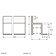 EVN Lichttechnik - Mechanisches Zubehör/Ersatzteile für Leuchten Aluminiumprofil 1m APWAW100