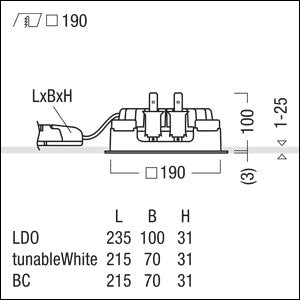 Zumtobel Group - Downlight/Strahler/Flutlicht LED-Einbauleuchte P-INF Q #60818284 3000K