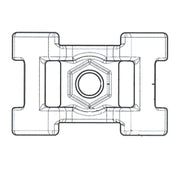 HellermannTyton - Befestigungssockel und -element für Kabelbinder 2-Wege-Abstandhalter S2HM25-PA66-BK schwarz − 500 Stück