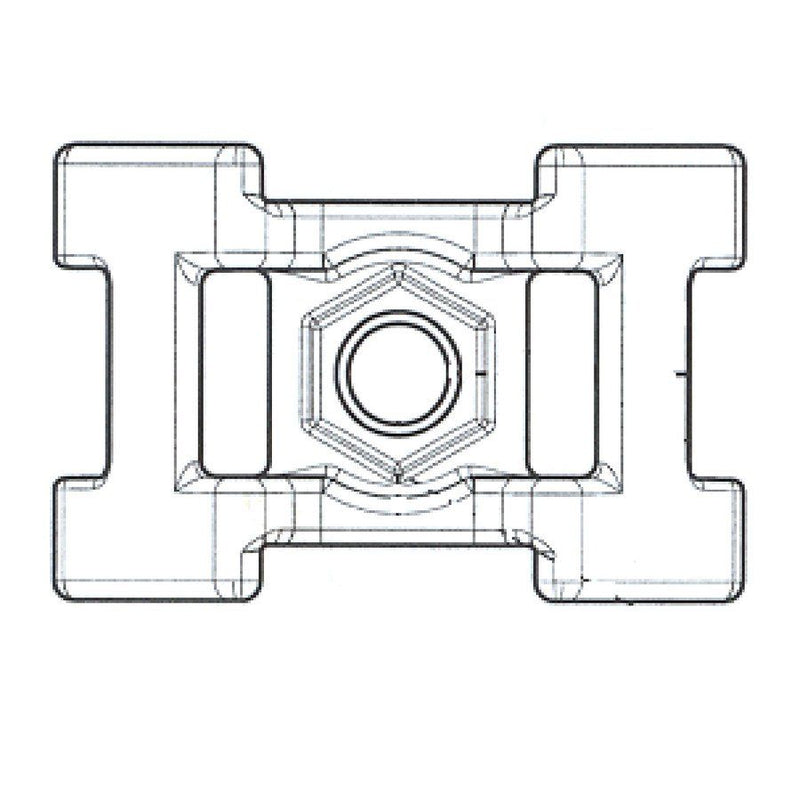 HellermannTyton - Befestigungssockel und -element für Kabelbinder 2-Wege-Abstandhalter S2HM25-PA66-BK schwarz − 500 Stück
