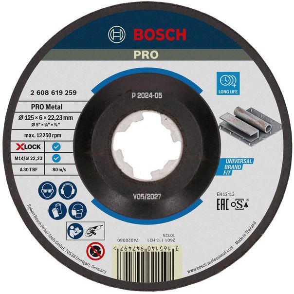 Bosch - Trenn-/Schleifscheibe PRO Metal X-Lock 2608619259 Schleifscheibe 125 x