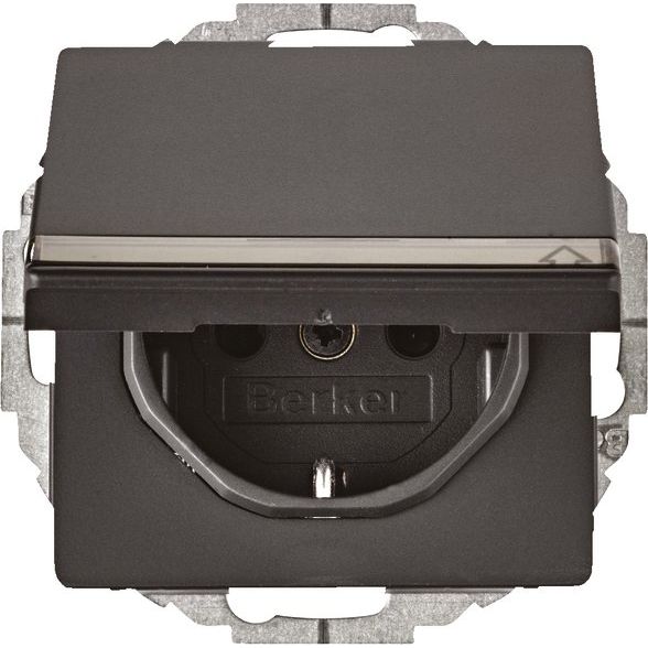 Berker - Steckdose SCHUKO-Steckdose anth/sa 47466086 Deckel/Beschriftung