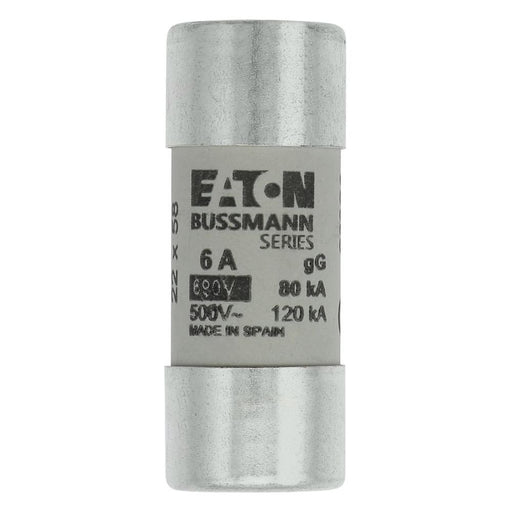 Eaton - Zylindrische Sicherung Sicherungseinsatz Nieders. CYLINDRICA#C22G6 6A AC 690V 80kA − 10 Stück