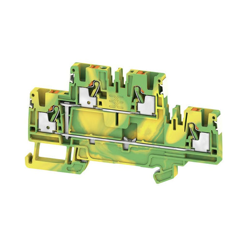 Weidmüller - Schutzleiter-Reihenklemme Klemme A2T 2.5 PE DL PUSH IN, 2.5 mm² − 50 Stück