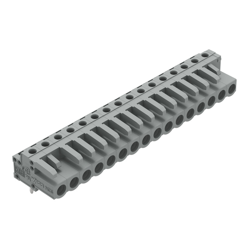 WAGO - Leiterplattensteckverbinder THT-Federleiste abgewink. 232-246 Rastermaß 5mm,grau − 25 Stück