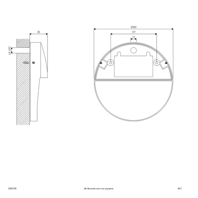 EVN Lichttechnik - Decken-/Wandleuchte LED-Anbauleuchte L54031502 3000K anthrazit