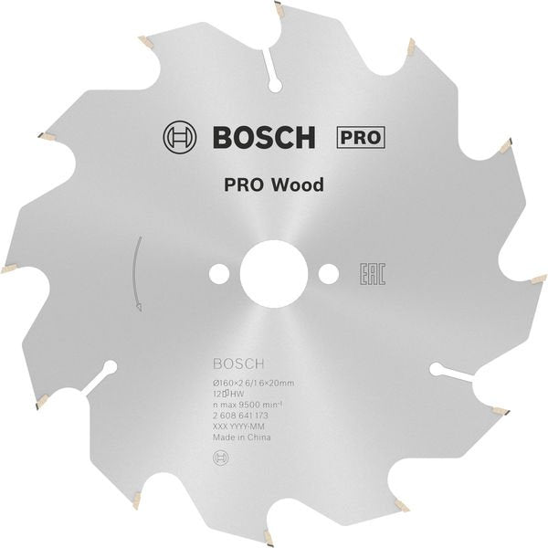 Bosch - Kreissägeblatt PRO Wood Kreissägeblatt, 2608641173 160 x 2,6 x 20 mm