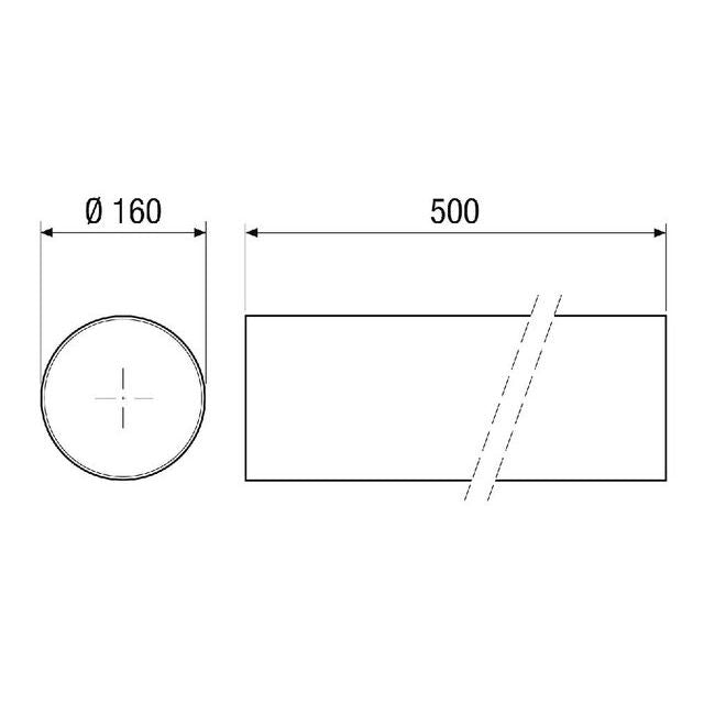 Maico - Zubehör/Ersatzteile für Ventilatoren Rohbauhülse PP 45 RHK kurze Hülse 500mm  − 1 Stück

