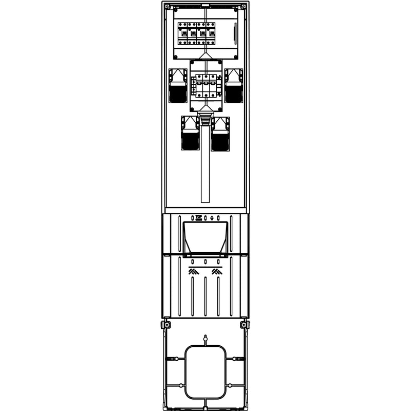 Elsta Mosdorfer - Installationskleinverteiler CV Säule 308 D035 4xCEE TN CV7308.35D.N4