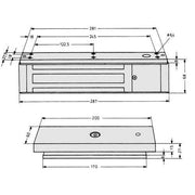 Assa Abloy effeff - Haftmagnet für Türfeststellanlage Flächenhaftmagnet 828-------44F90 kpl.mit Gegenplatte