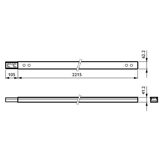 Philips Lighting - Tragschiene für Lichtbandsystem Tragschiene 9-pol. LL552T #96477899 2,25m, weiß