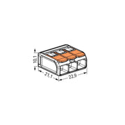 WAGO - Steckklemme Compact-Verbindungsklemme 221-613 3-Leiter bis 6qmm − 30 Stück