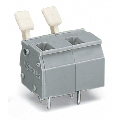 WAGO - Leiterplattenklemme 255-608/333-000 Drücker,2,5 mm²,grau − 15 Stück